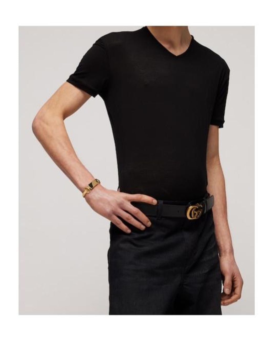Gucci Metallic Horsebit Motif Bangle Bracelet for men