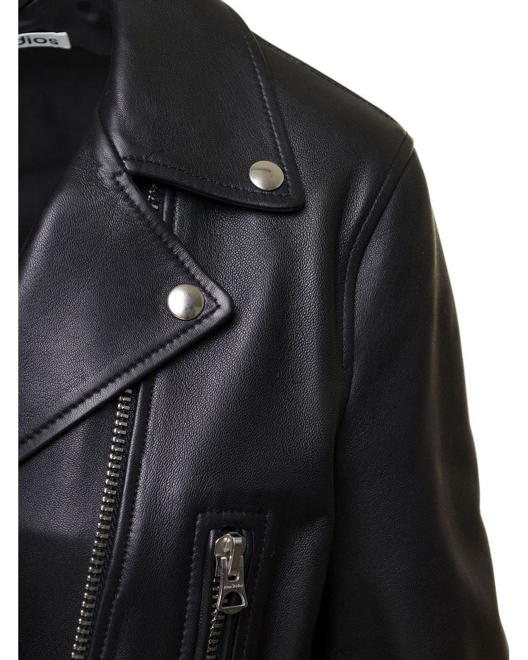 Acne Black Leather Biker Jacket