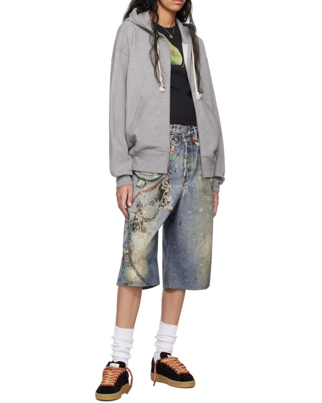 Lanvin Black Lite Curb Suede Sneakers