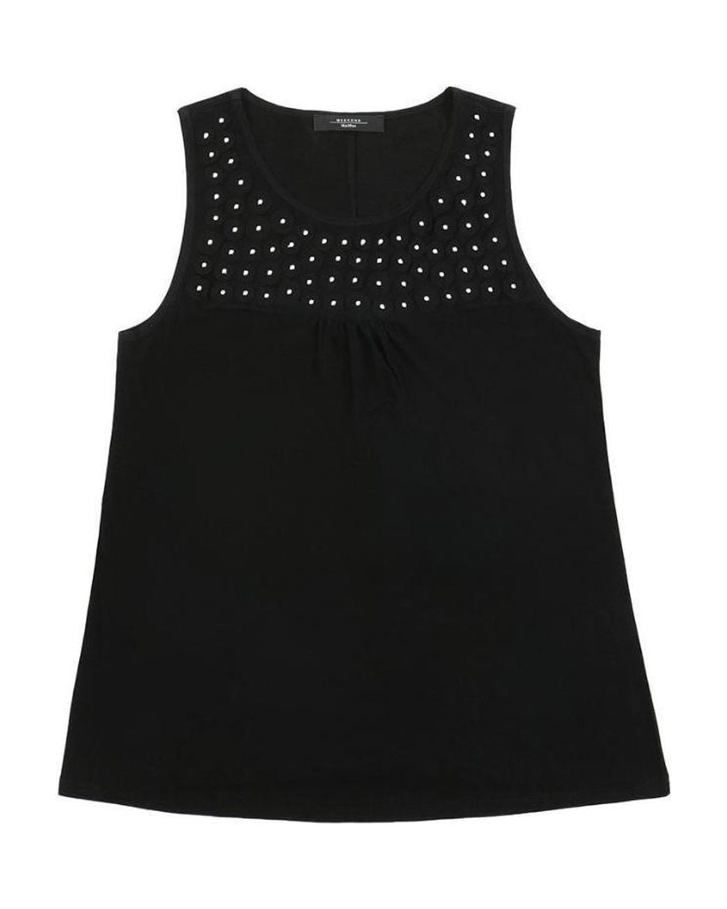 Weekend by Maxmara Black Round-Necked Sleeveless Dress