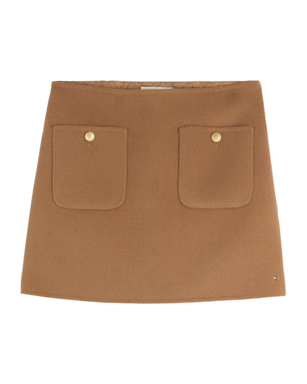 Tommy Hilfiger Brown Button-Embellished Mini Skirt