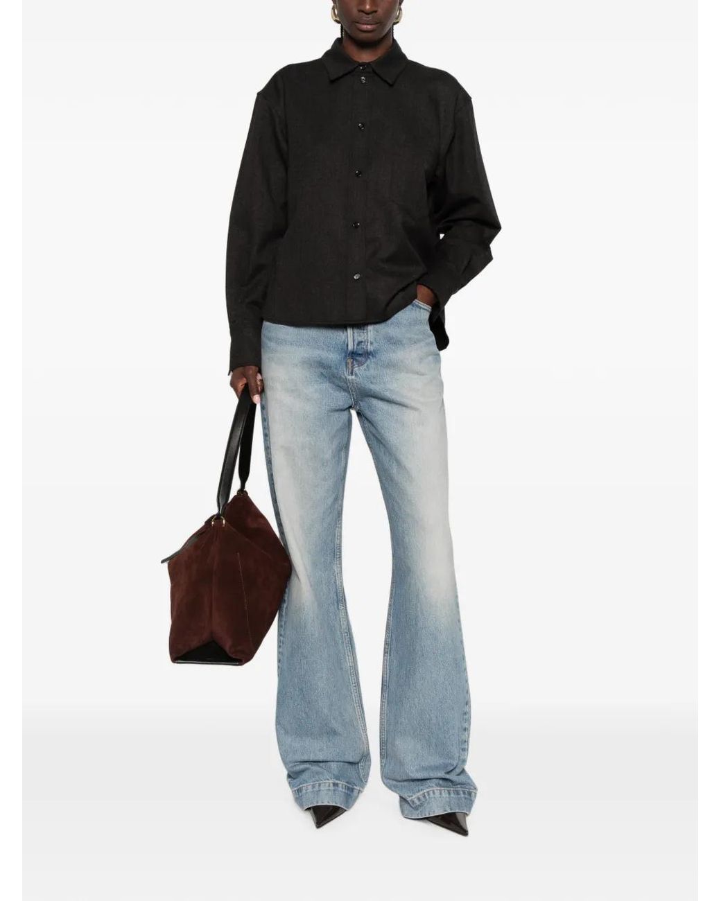 Victoria Beckham Black Patch Pocket Shirt