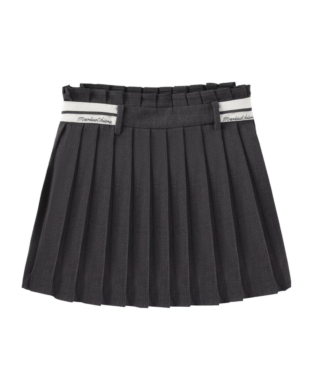 Marissa Chiara Black Logo Pleated Skirt