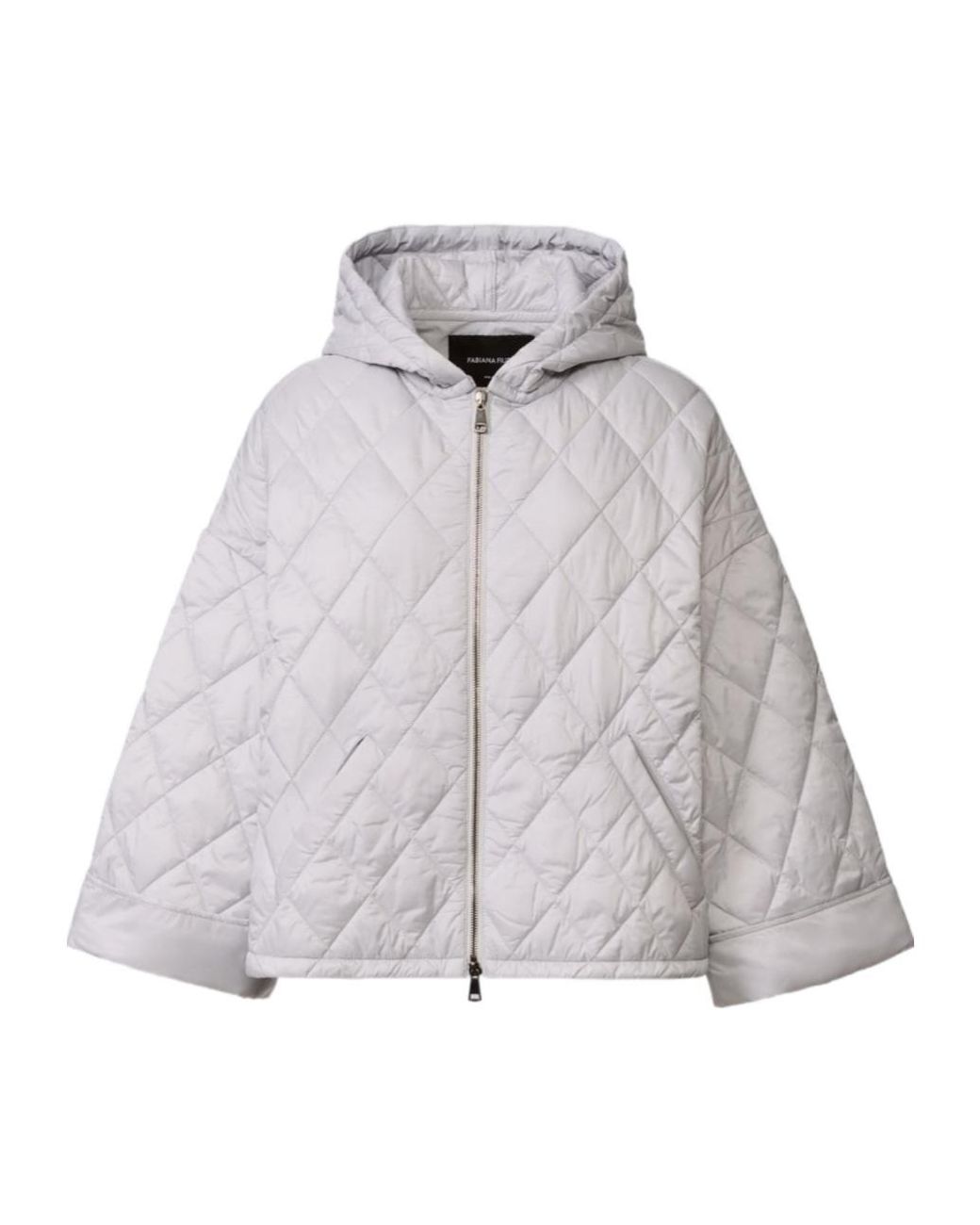 Fabiana Filippi Gray Quilted Hooded Jacket
