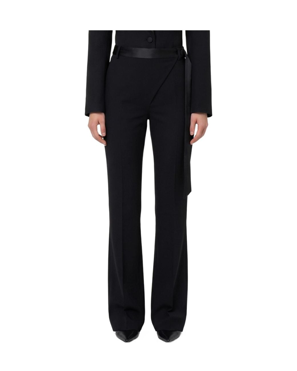 The Attico Black The Sash Detail Tuxedo Pants