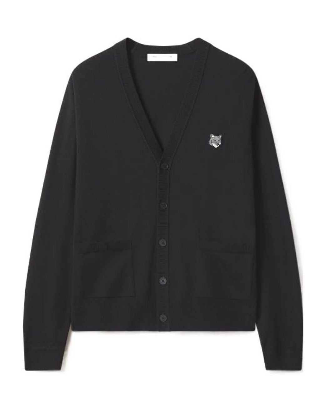 Maison Kitsuné Black Fox Head Merino Comfort Cardigan for men