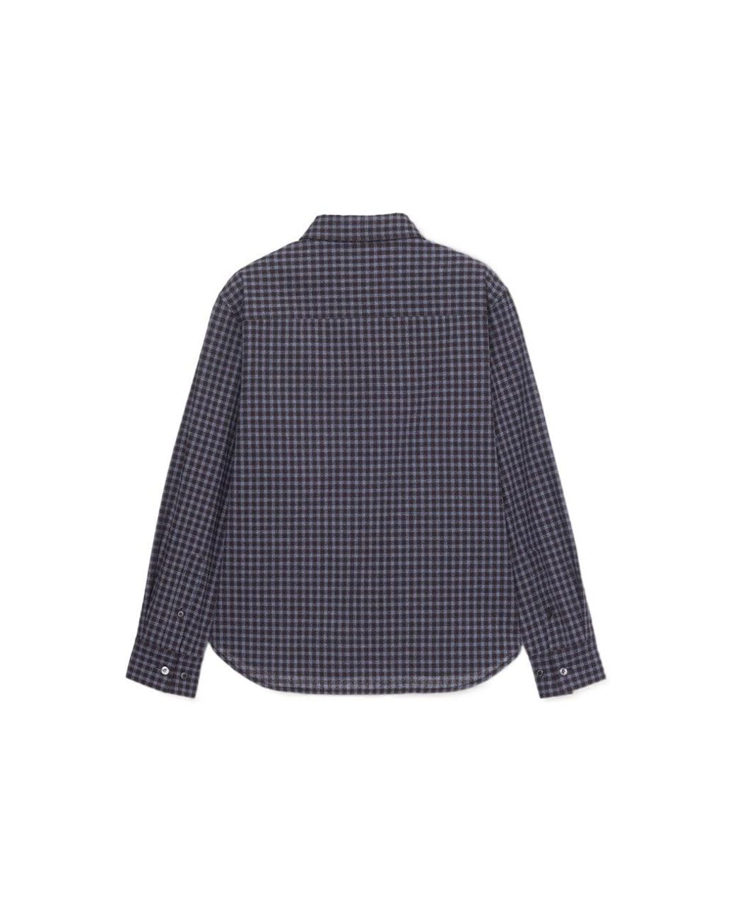 DUNST Blue Essential Slim-Fit Plaid Shirt