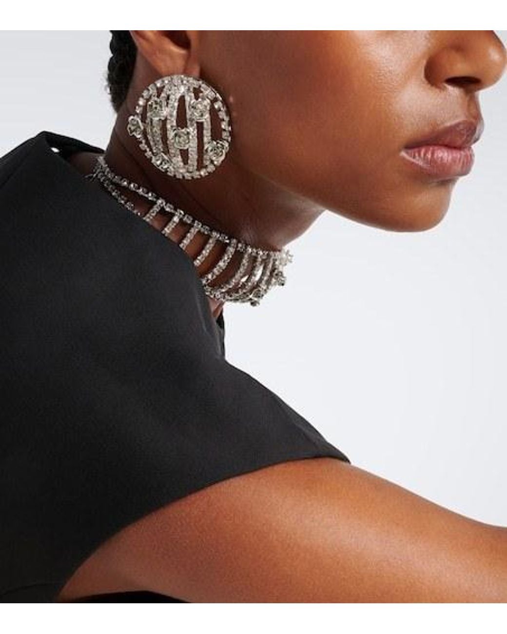 Magda Butrym Metallic Floral-Appliqué Embellished Earrings