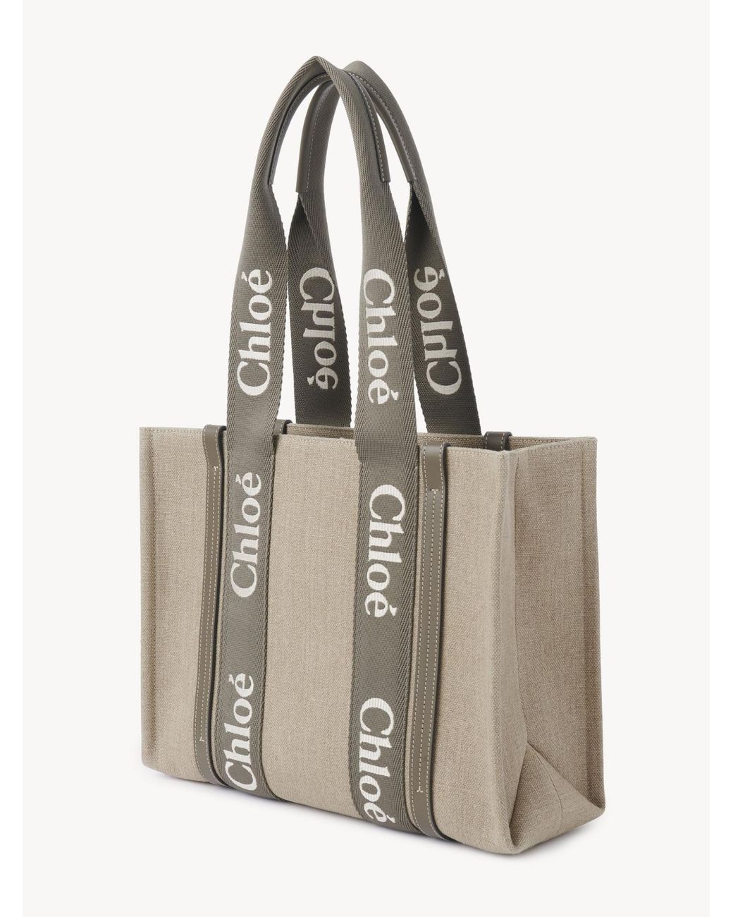 Chloé Natural Chloé Woody Medium Tote Bag