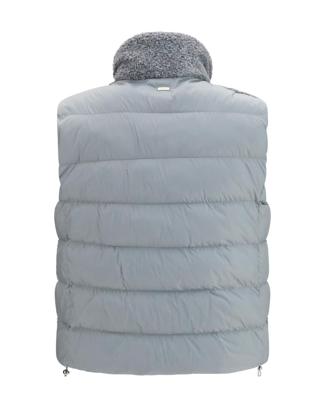 Herno Gray Shearling Front Quilted Vest