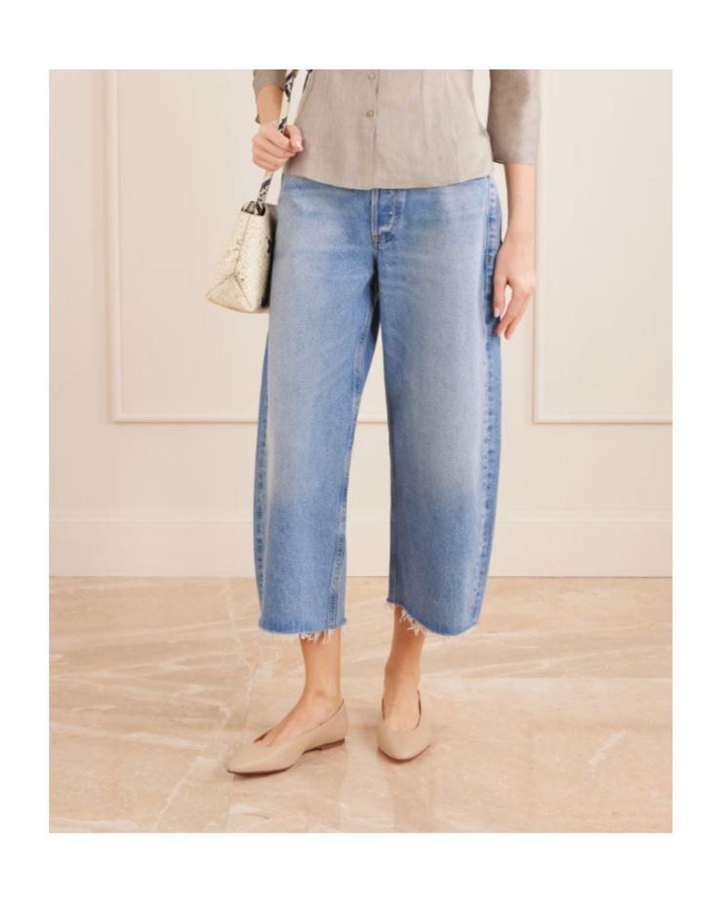 Citizens of Humanity Blue Ayla Mid-Rise Wide-Leg Jeans
