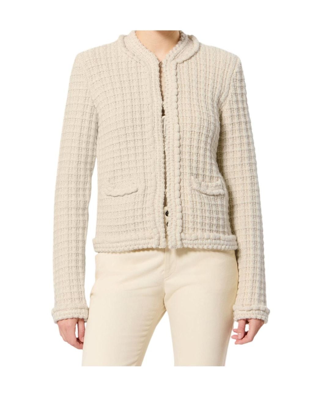 Isabel Marant Natural Hortense Waffle Knit Cardigan