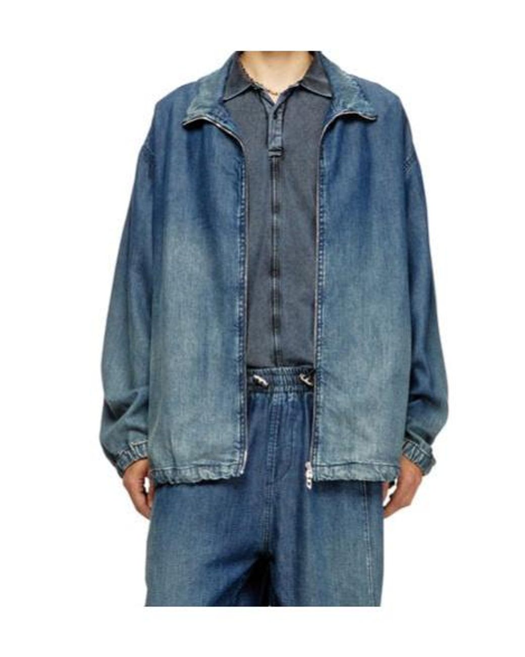 DIESEL Blue Zip-Up Denim Jacket for men