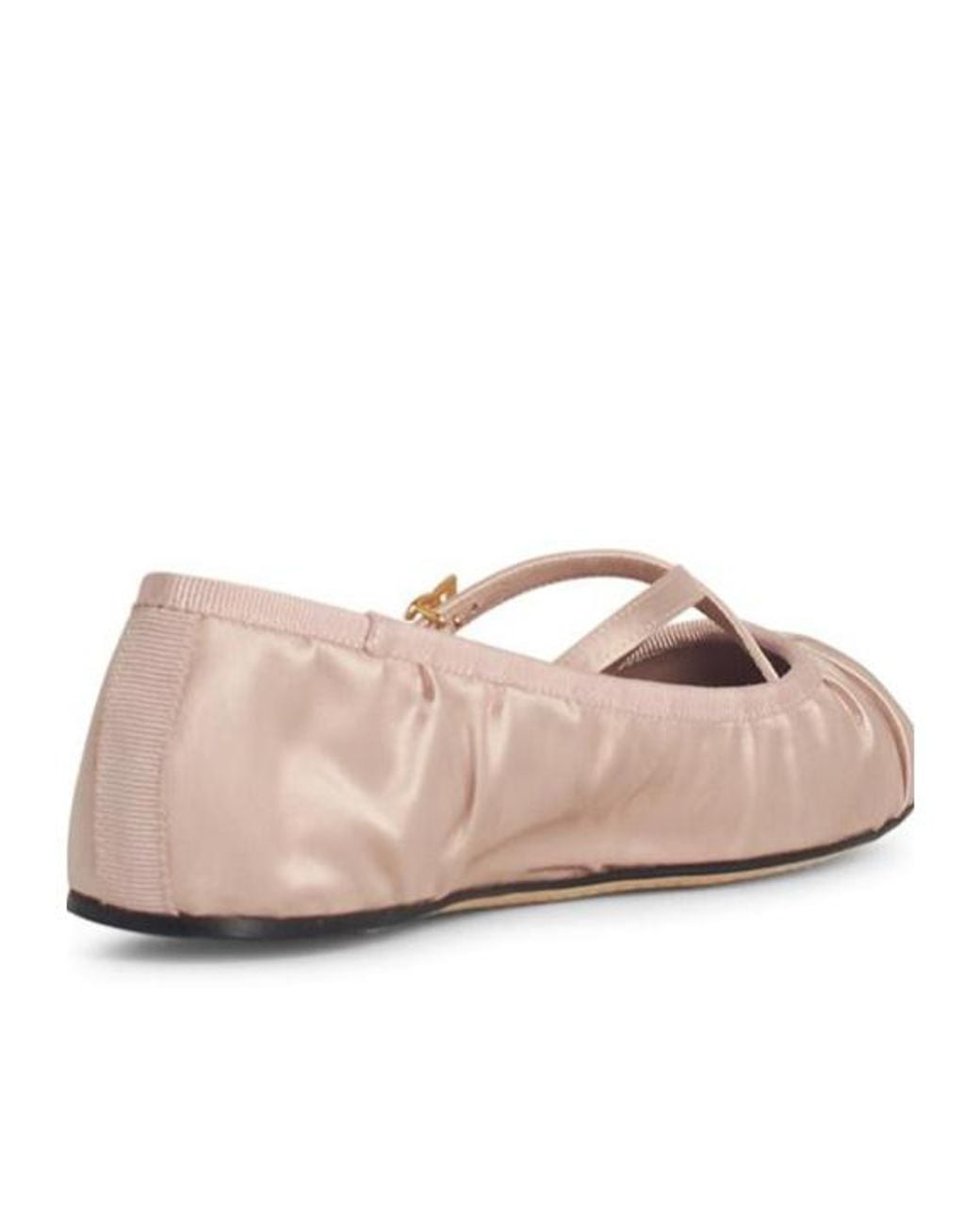 Dolce & Gabbana Brown Logo Buckle Ruched Detailed Ballet Flats