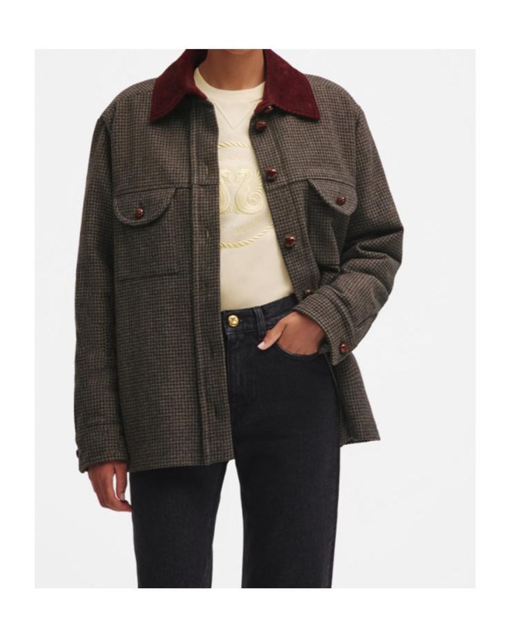 Blazé Milano Brown Blaz Milano Badis Berber Houndstooth Coat