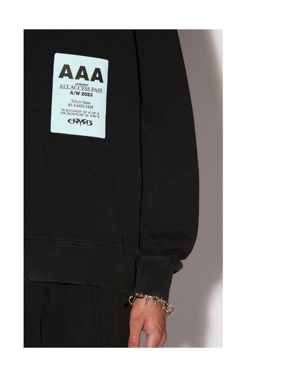 Ambush Black Logo Patch Crewneck Sweatshirt for men