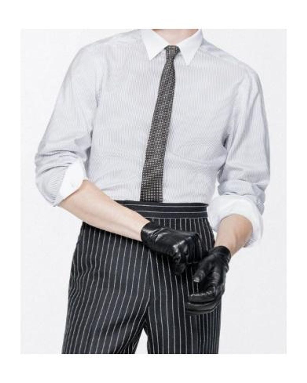 Tom Ford White Silk Ladder Stripe Fluid Fit Shirt for men