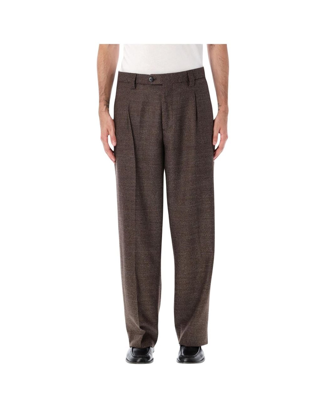 mfpen Gray Service Pleated Pants for men