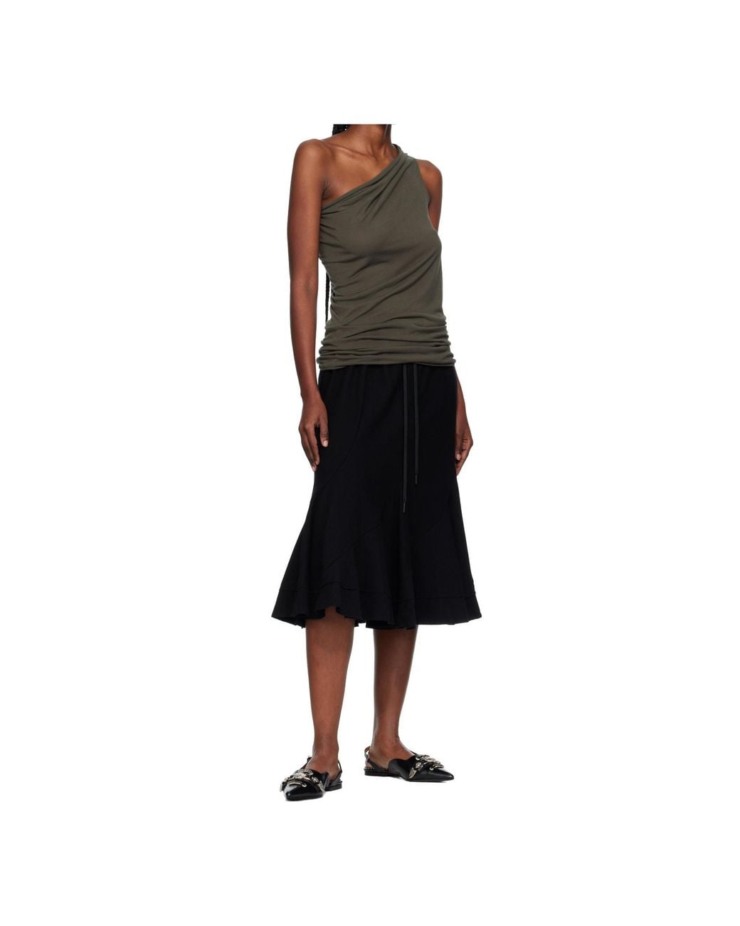 Toga Black Mesh Ballet Flats