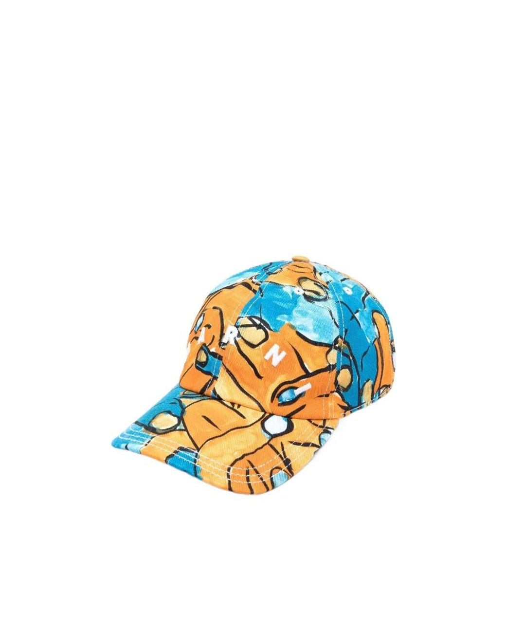 Marni Blue Embroidered-Logo Detail Baseball Cap for men