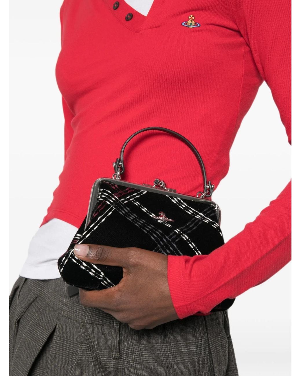 Vivienne Westwood Black Clasp-Closure Shoulder Bag
