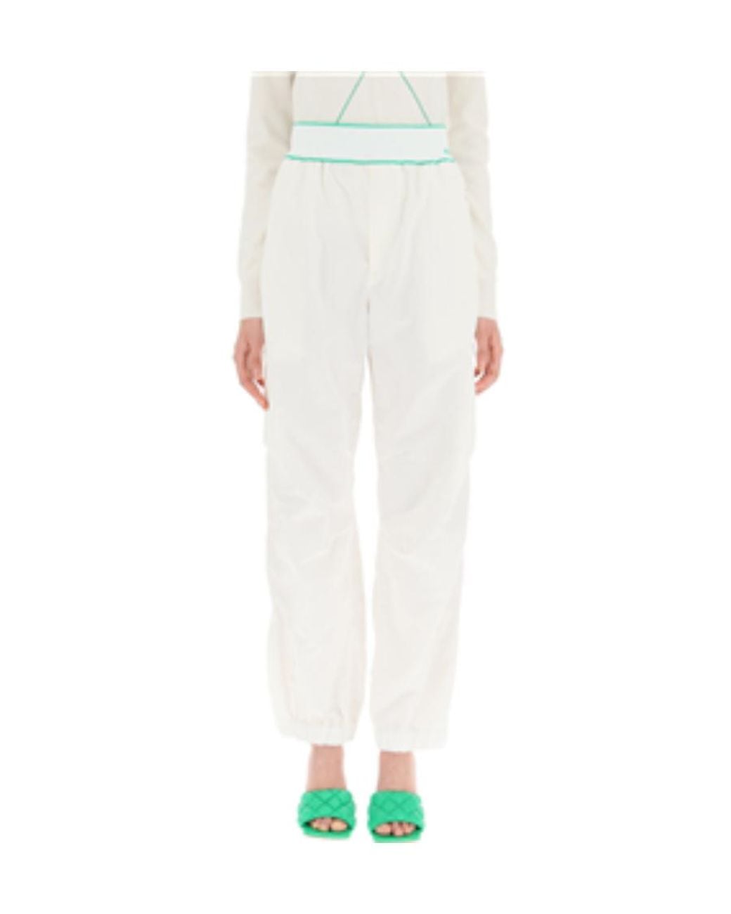 Bottega Veneta White Reverse Logo Pants