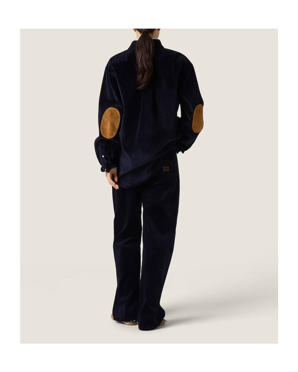 Miu Miu Blue Corduroy Pants
