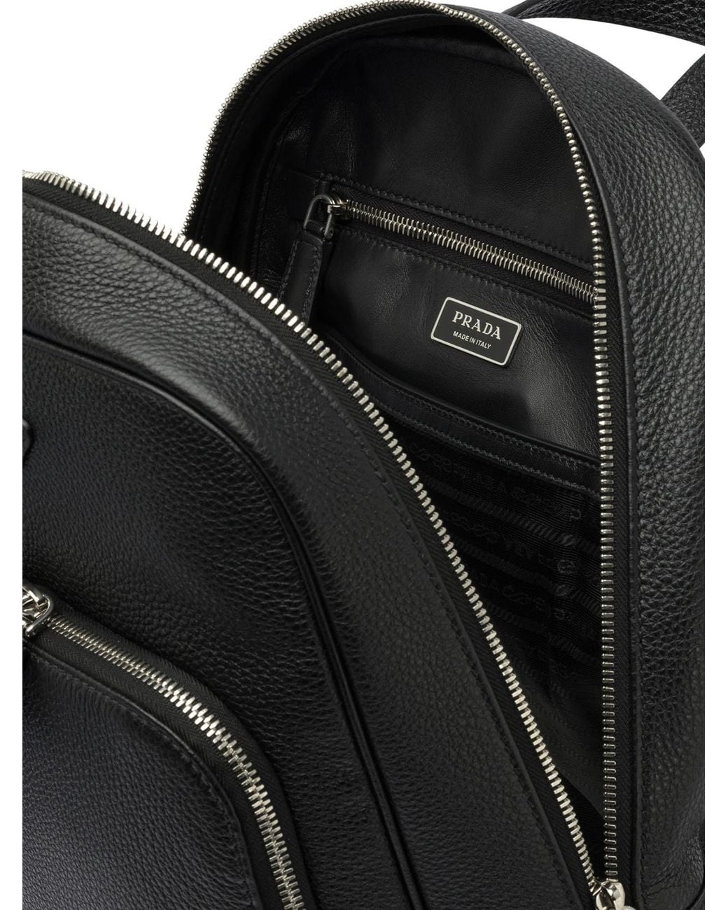 Prada Black Leather Backpack for men
