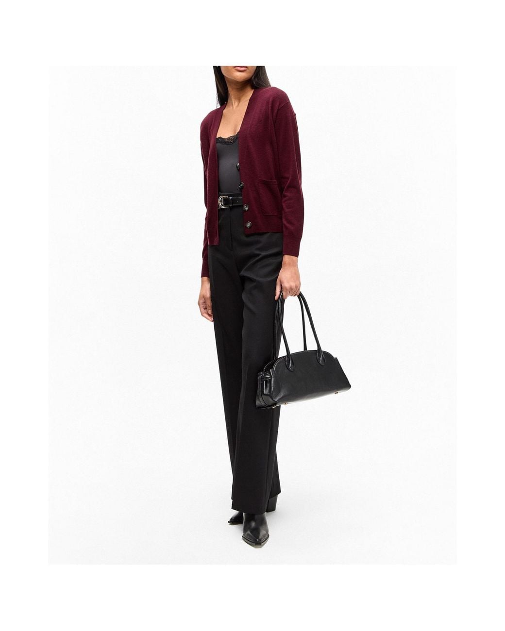 Weekend by Maxmara Purple V-Neck Knit Cardigan