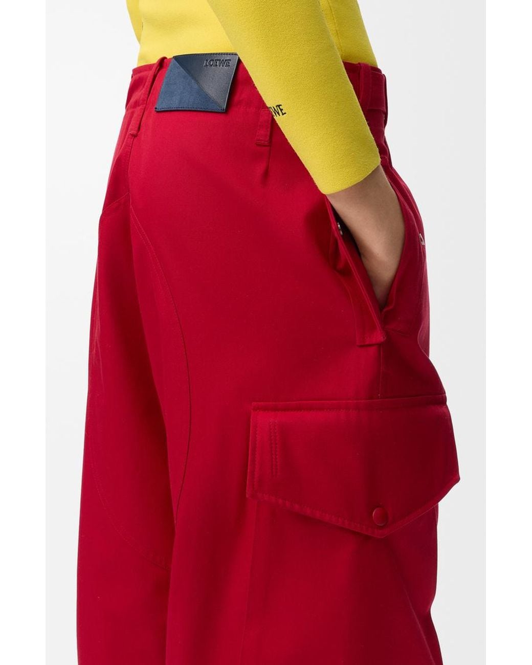 Loewe Red Belted Cargo Pants