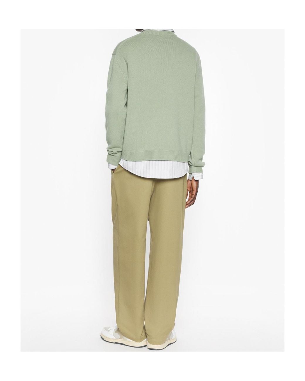 Maison Kitsuné Green Fox-Head Crew-Neck Sweater for men
