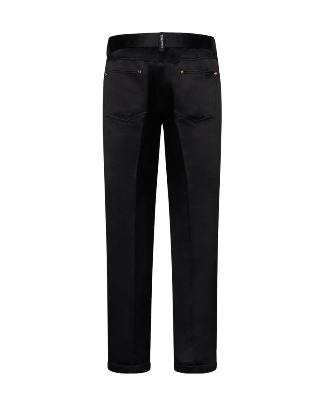 Tom Ford Black Belted Straight-Leg Trousers