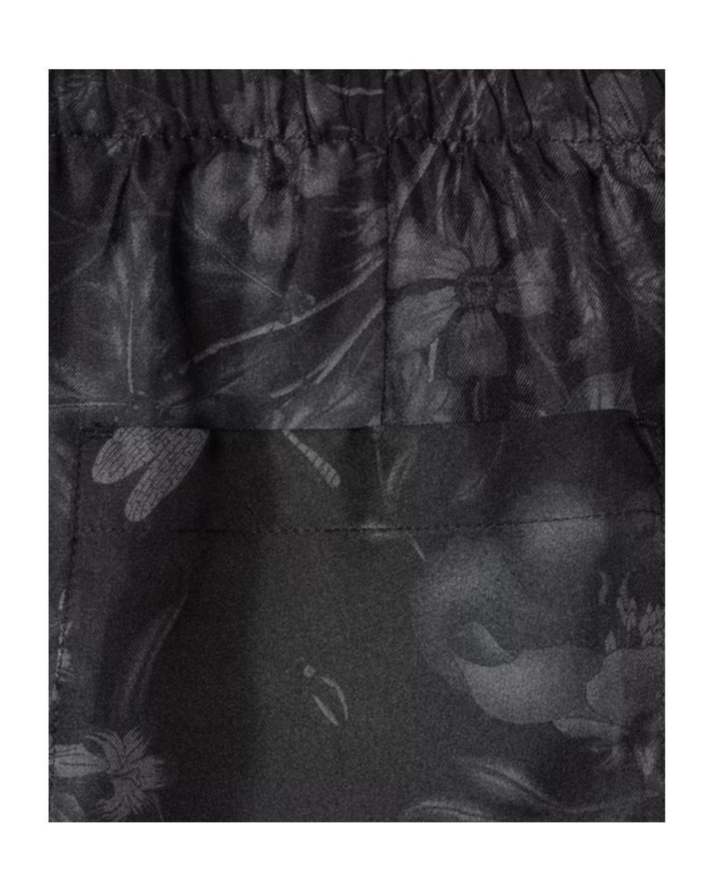 Gucci Gray Printed Silk Twill Pants for men