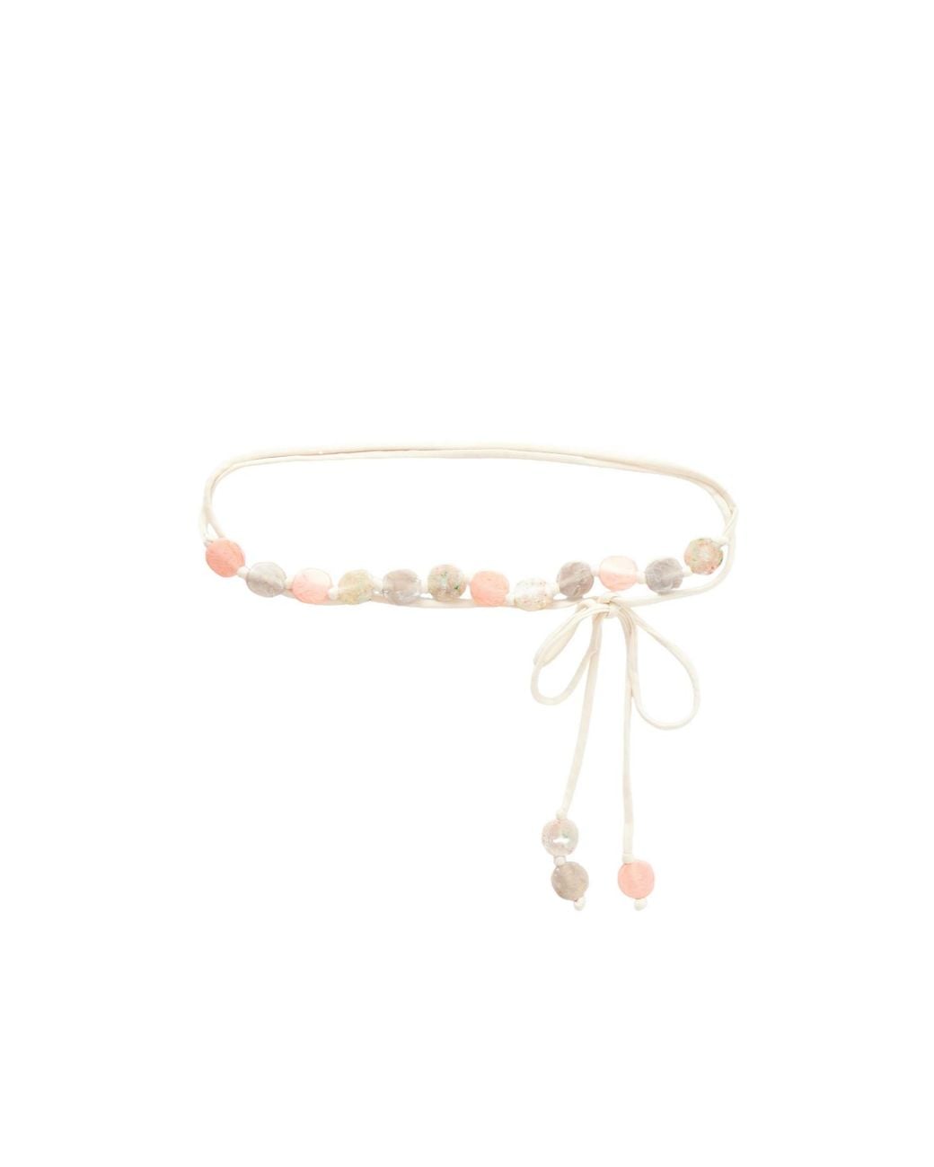 Eres White Pam Bead-Embellished Cord Belt
