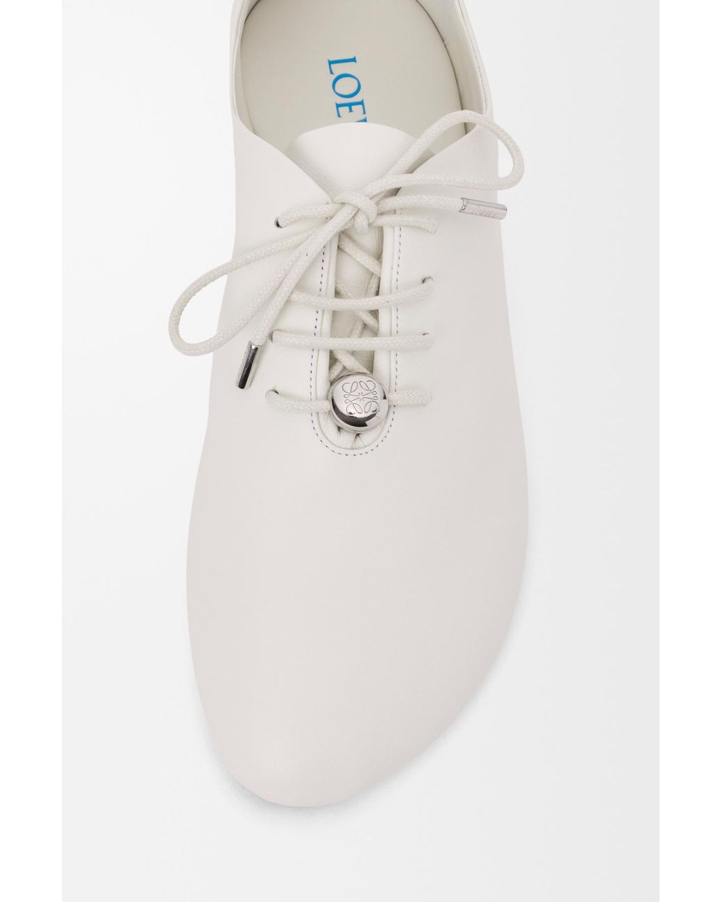 Loewe White Pebble Soft Lace-Up Shoes