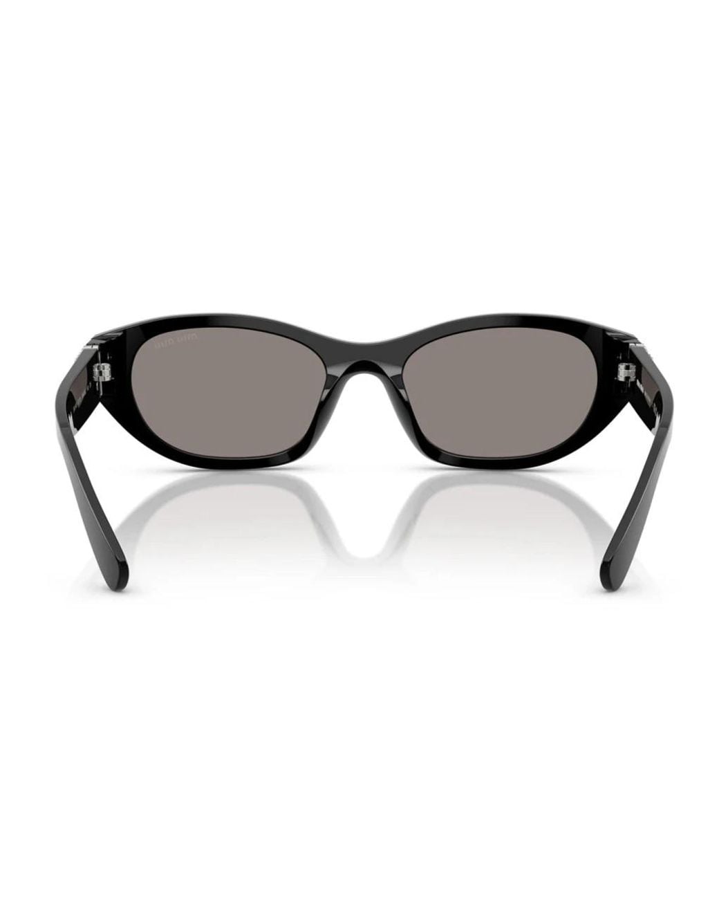 Miu Miu White Eyewear Oval Frame Sunglasses