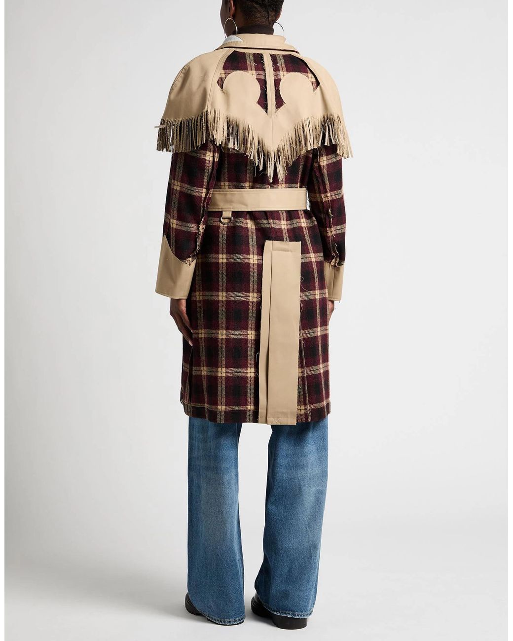 Maison Margiela Natural Plaid Long Coat