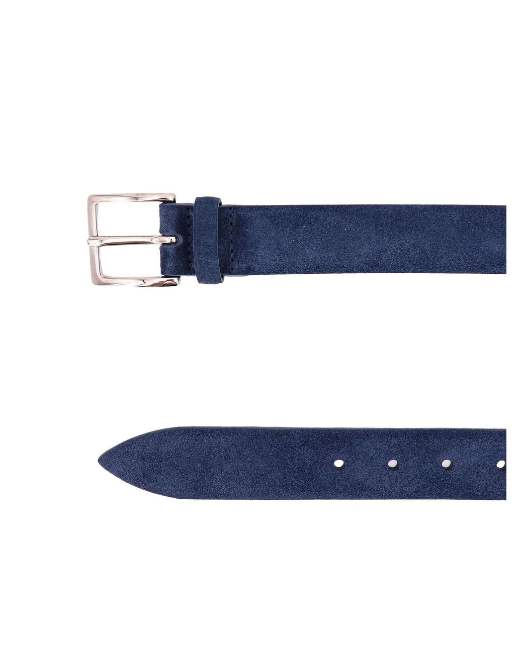 Orciani Blue Amalfi Suede Belt for men