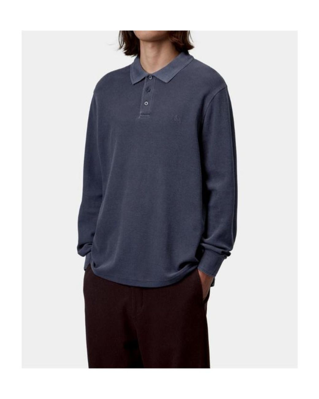Carhartt Blue L/ Waffle Rugby Shirt for men