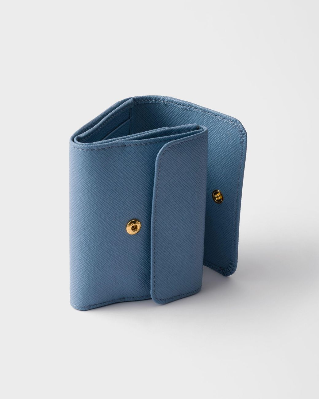 Prada Blue Small Triangle-Logo Leather Wallet