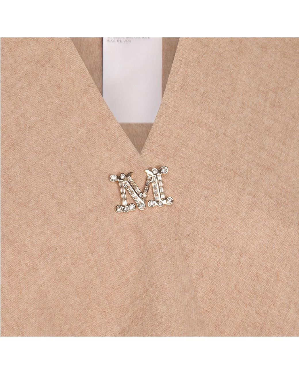 Max Mara Natural Serra Logo Patch Cape