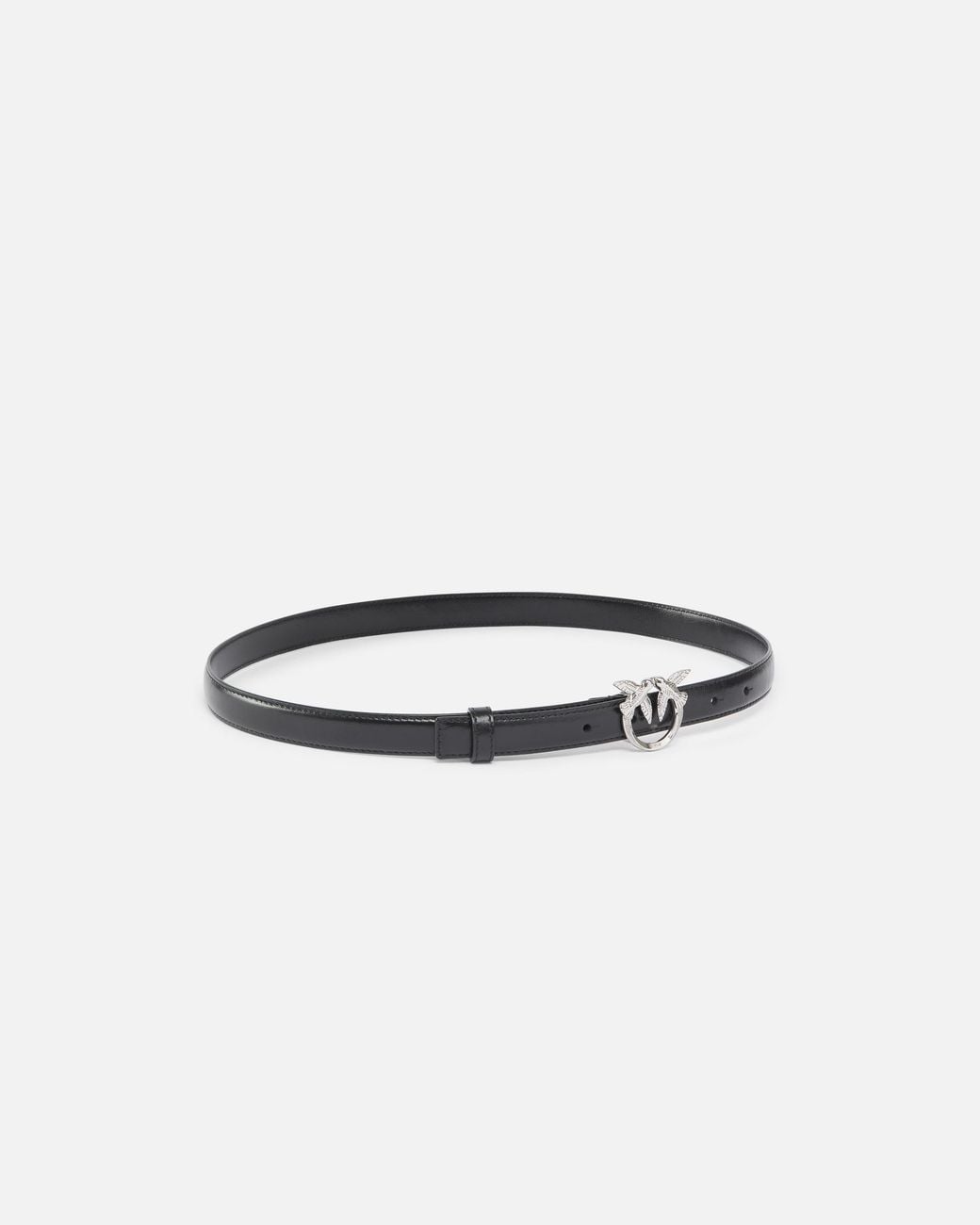 Pinko White Bird-Buckle Slim Belt