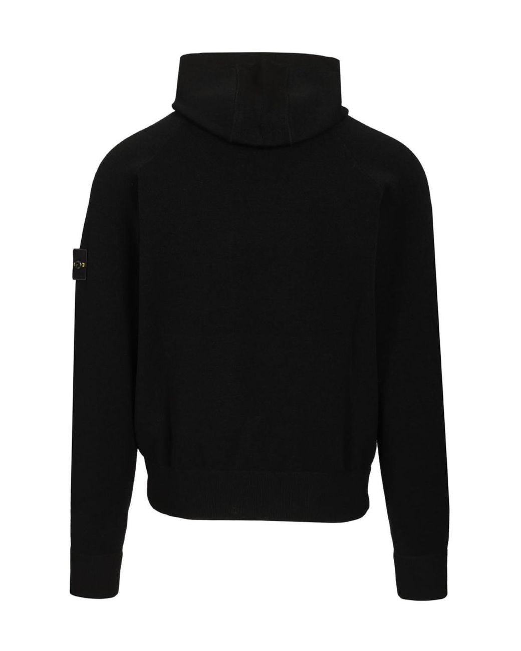 Stone Island Black Hooded Zip-Up Sweater for men