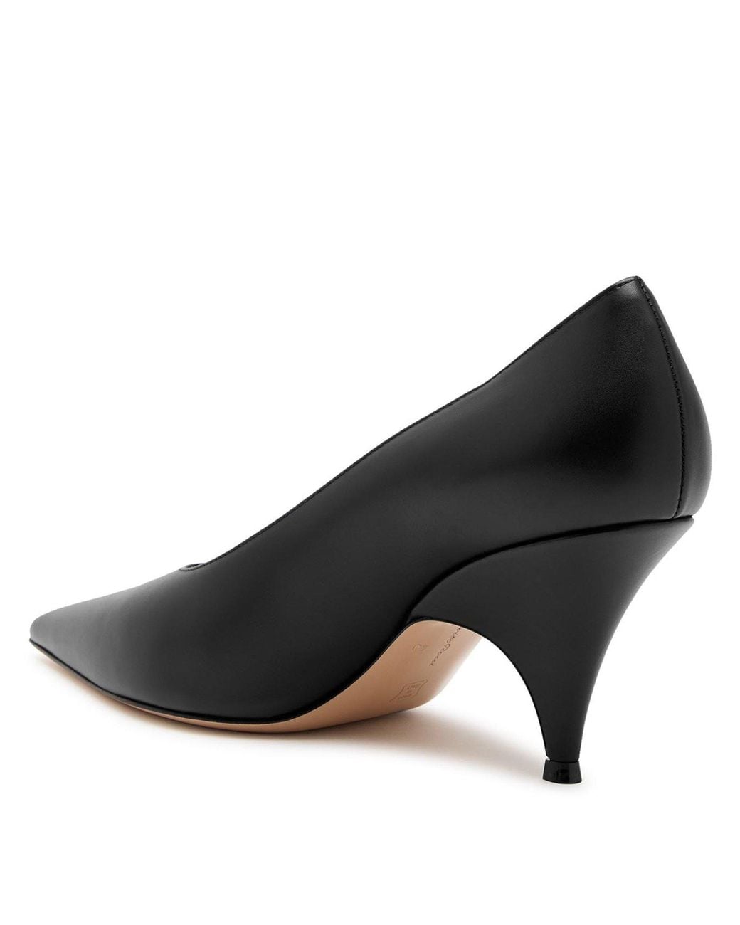 Gianvito Rossi Black Leather Pointed-Toe Stiletto Heels