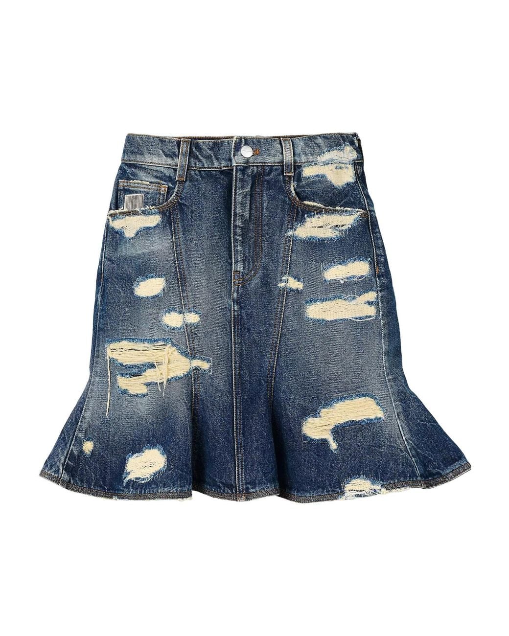 Marc Jacobs Blue The Rip And Repair Fluted Mini Skirt
