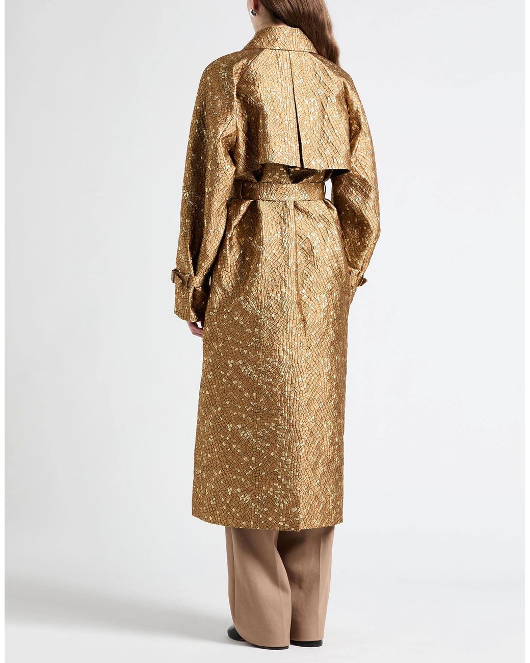 Max Mara Natural Two-Tone Long Trench Coat