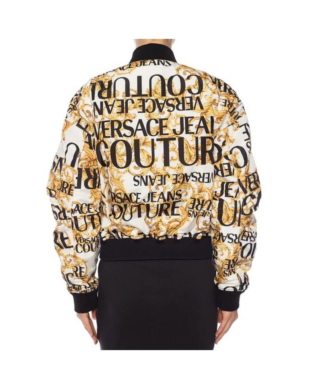 Versace Jeans Metallic Baroque Print Reversible Casual Jacket