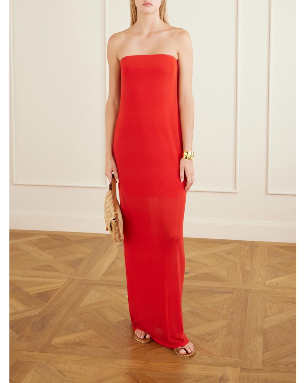 Staud Red Sleeveless Dress