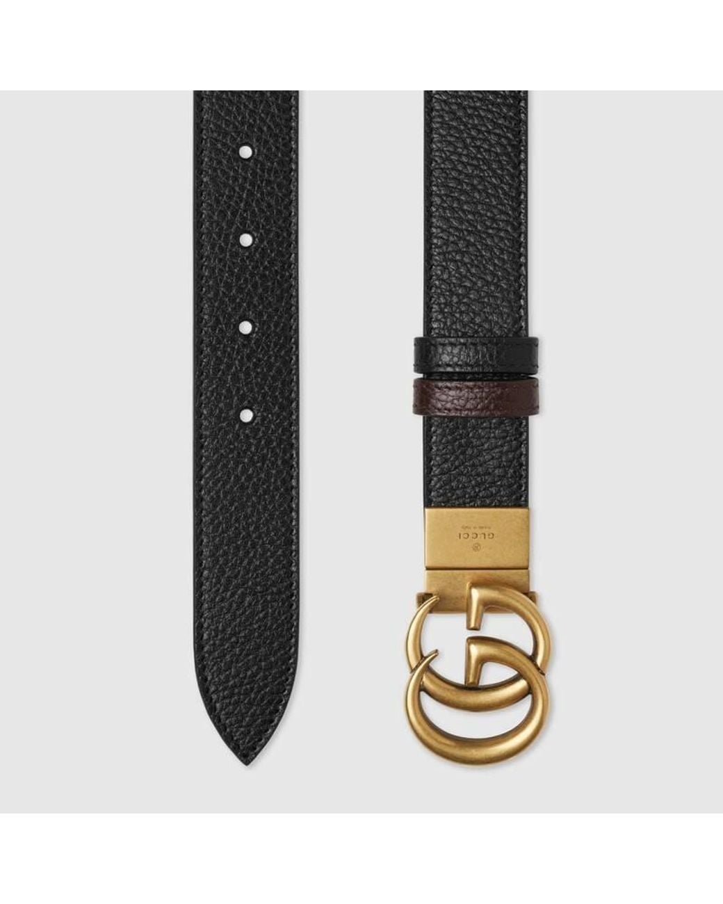 Gucci White Gg Marmont Reversible Belt for men