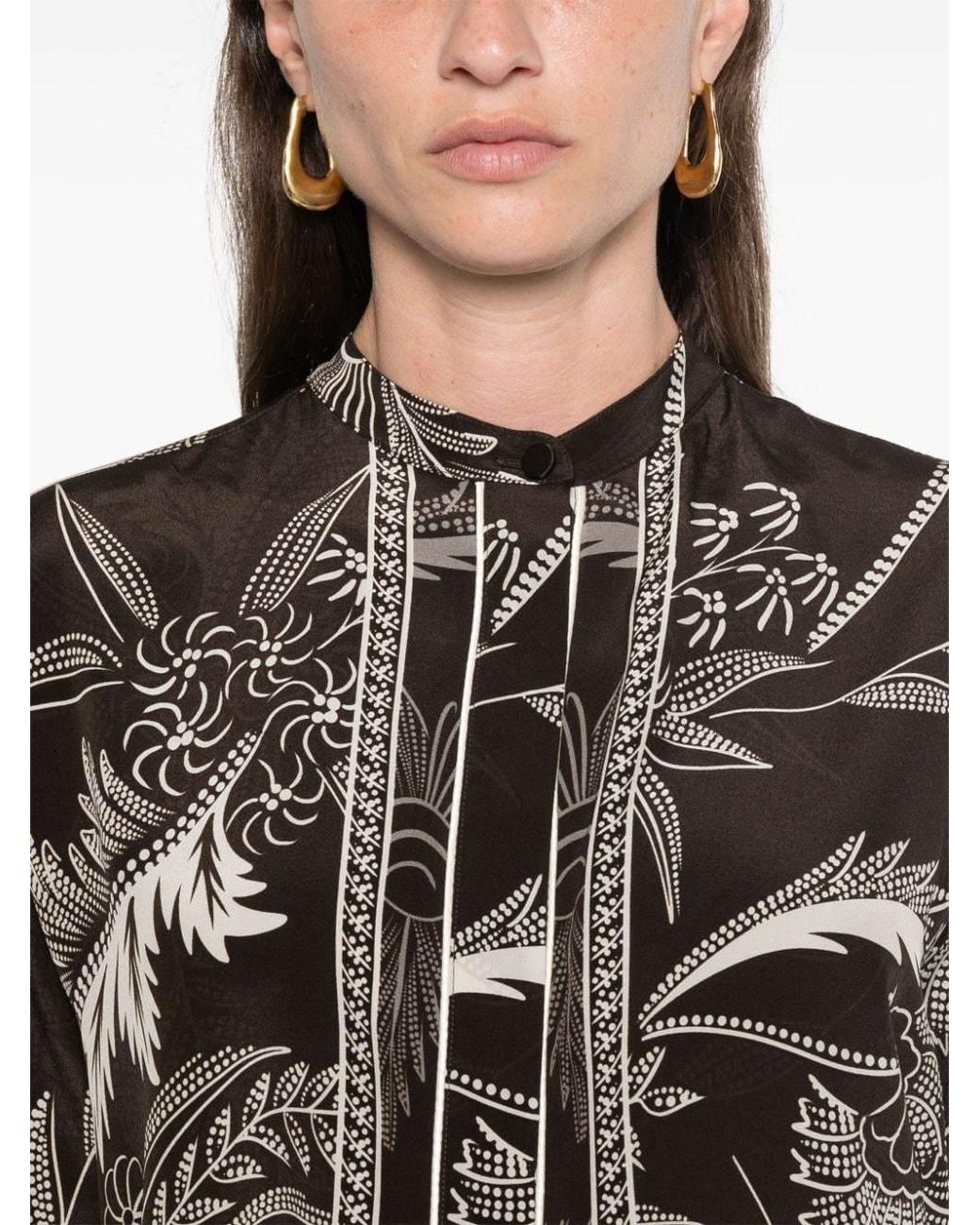 F.R.S For Restless Sleepers Black Botanical-Print Shirt